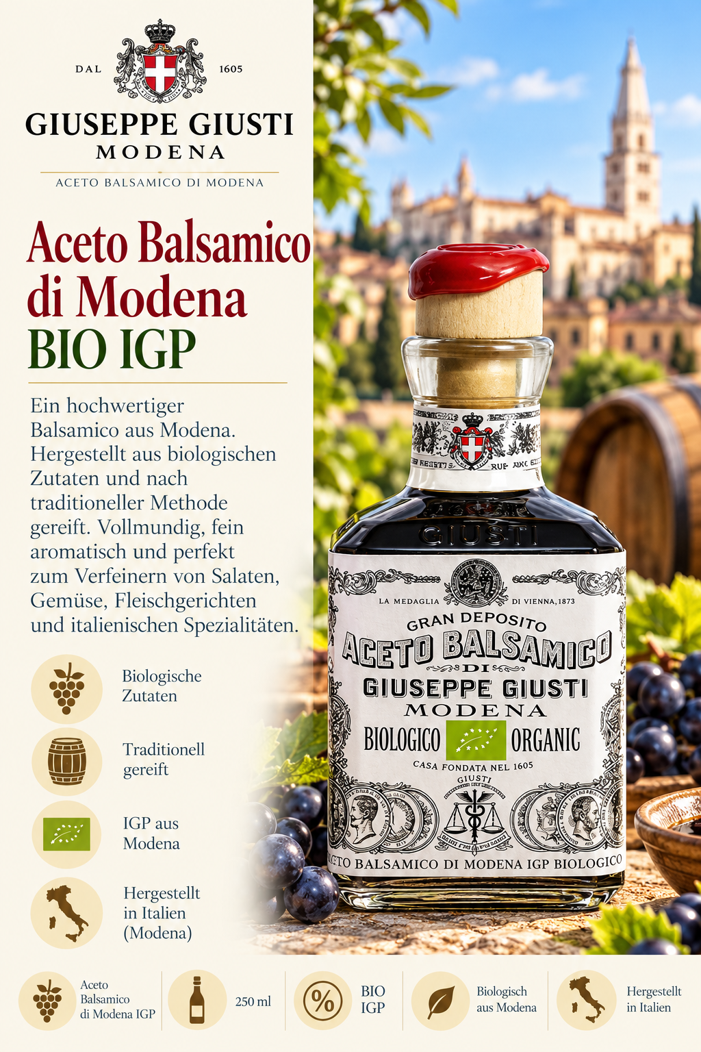 Aceto Balsamico, Modena, Bio, IGP, Flasche