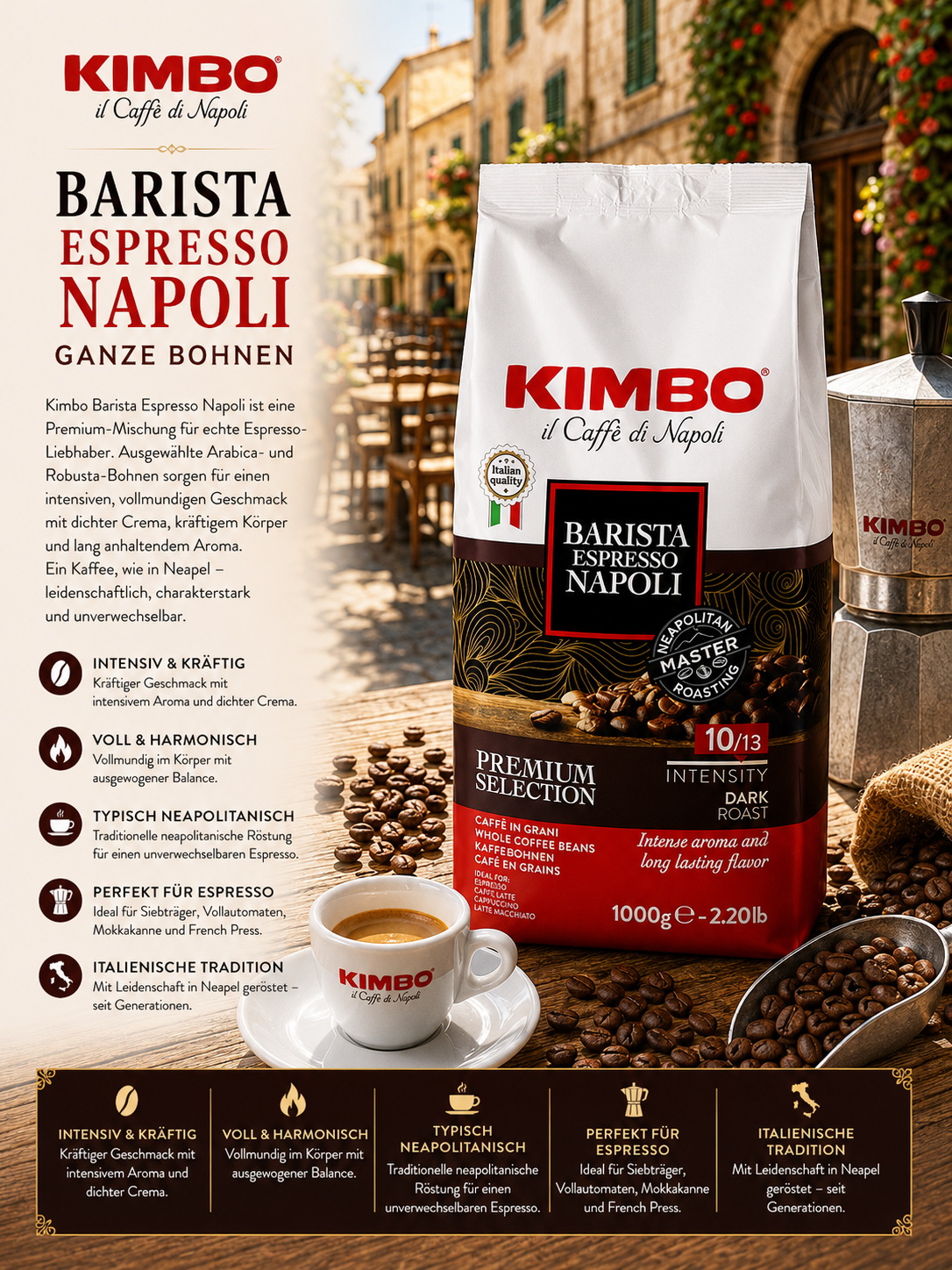 Kaffeebohnen, Espresso, Napoli, Premium Selection, Barista