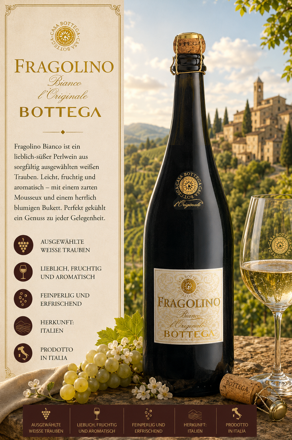 Wein, Sekt, Flasche, Frágolino, Italien
