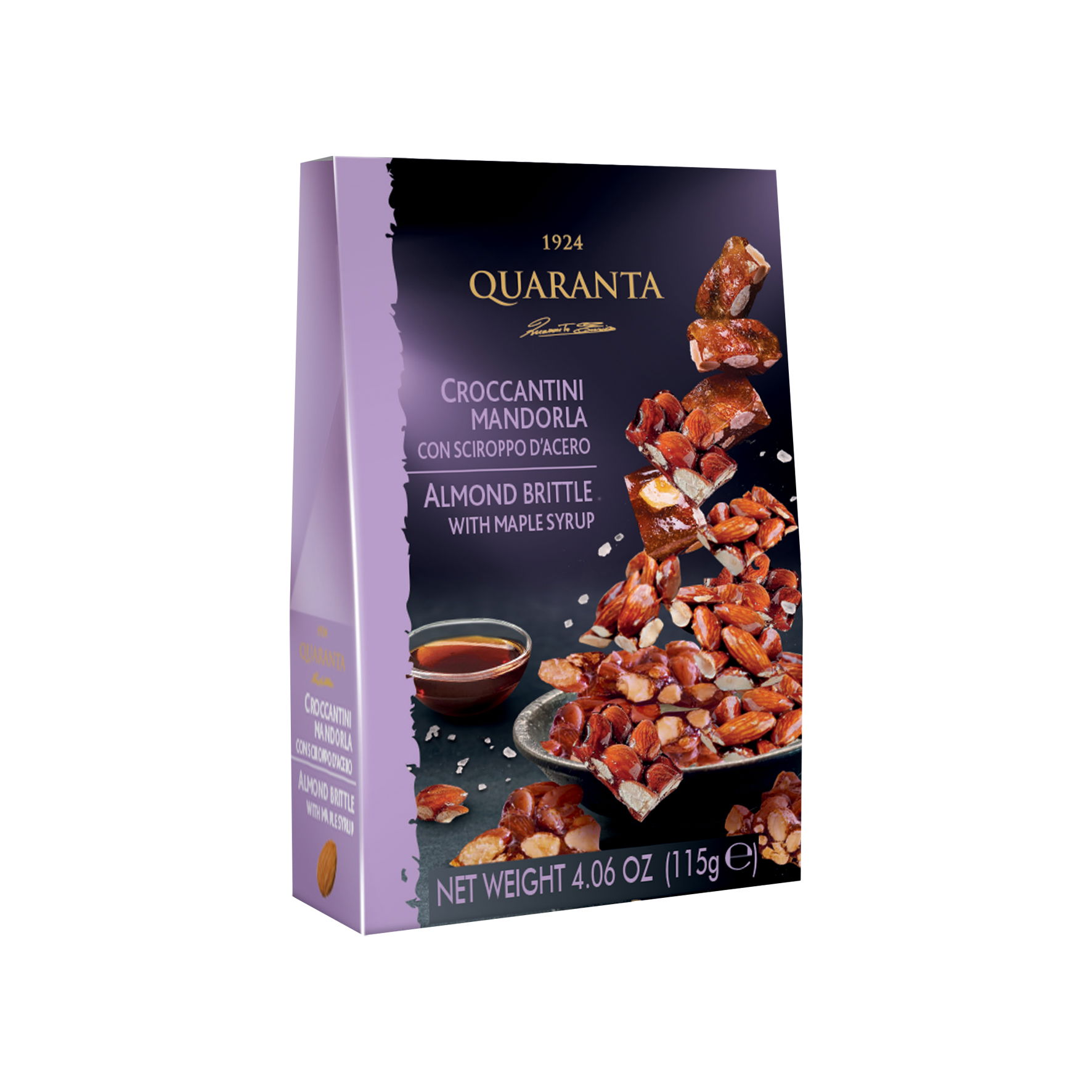 Krokant mit Mandeln und Ahornsirup 115g | Quaranta