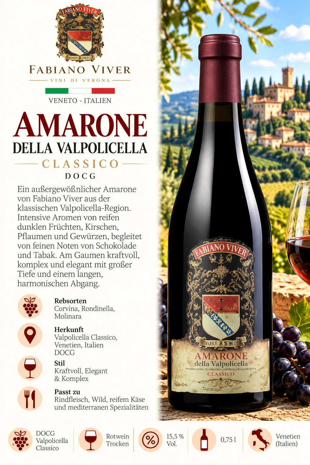 Wein, Rotwein, Amarone, Valpolicella, Classicso