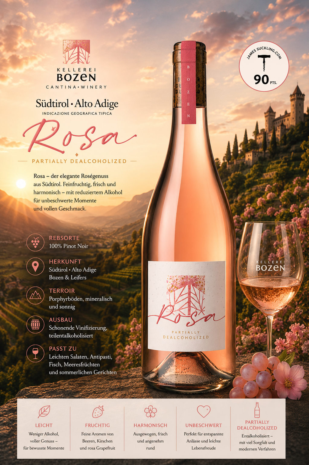 Rosé, Wein, Flasche, Südtirol, Bozen