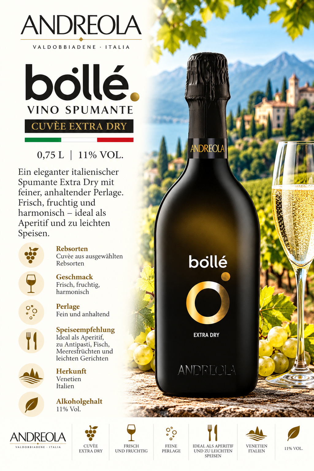 Wein, Schaumwein, Flasche, Glaswein, Extr dry