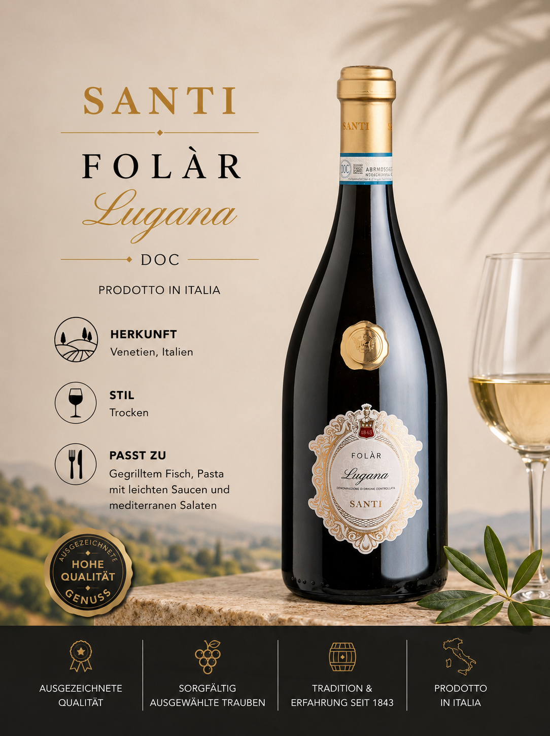 Wein, Rotwein, Lugana, Flasche, Etikett