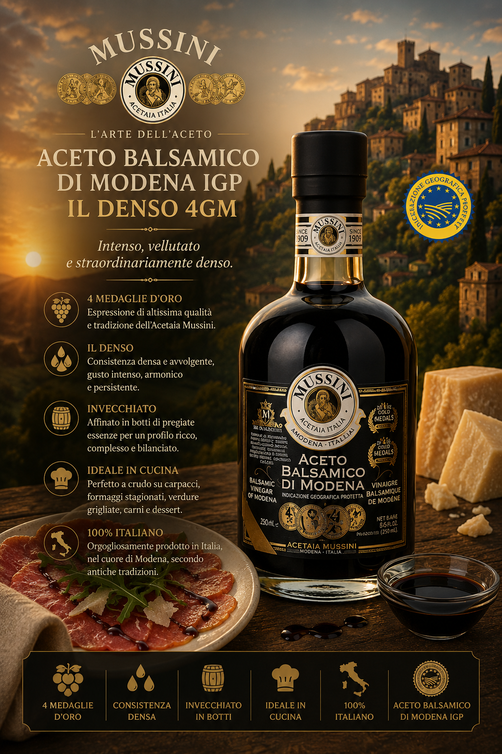 Aceto balsamico, Modena, Flasche, Balsamico, Etikett