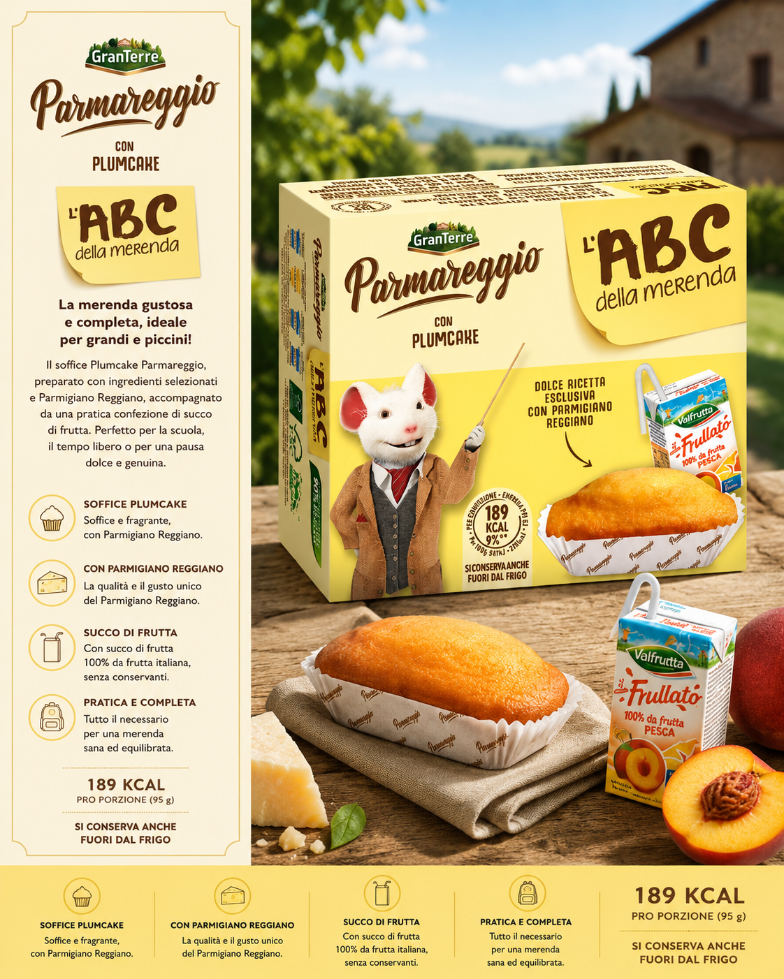 Parmareggio, Soffice plumcake, Con Parmigiano Reggiano, Plumcake, Merenda pakkage