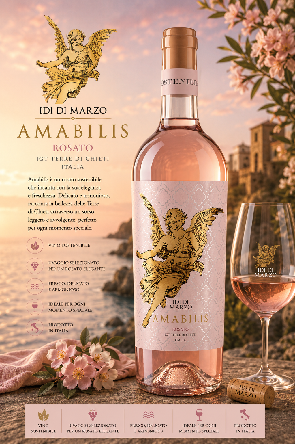 Rosé, Weinflasche, Amabilis, Rosato, Italienischer Wein