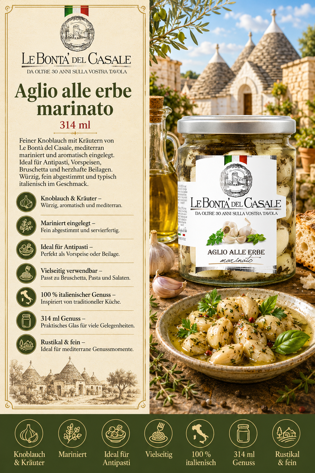 Knoblauch, Kräuter, Mariniert, Aglio, Italienische Küche