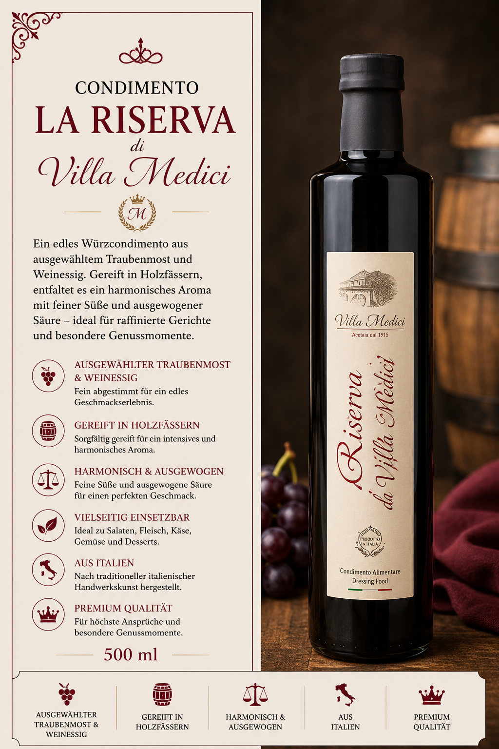 Olivenöl, Kräuteröl?, Dressing, 500 ml, Villa Medici