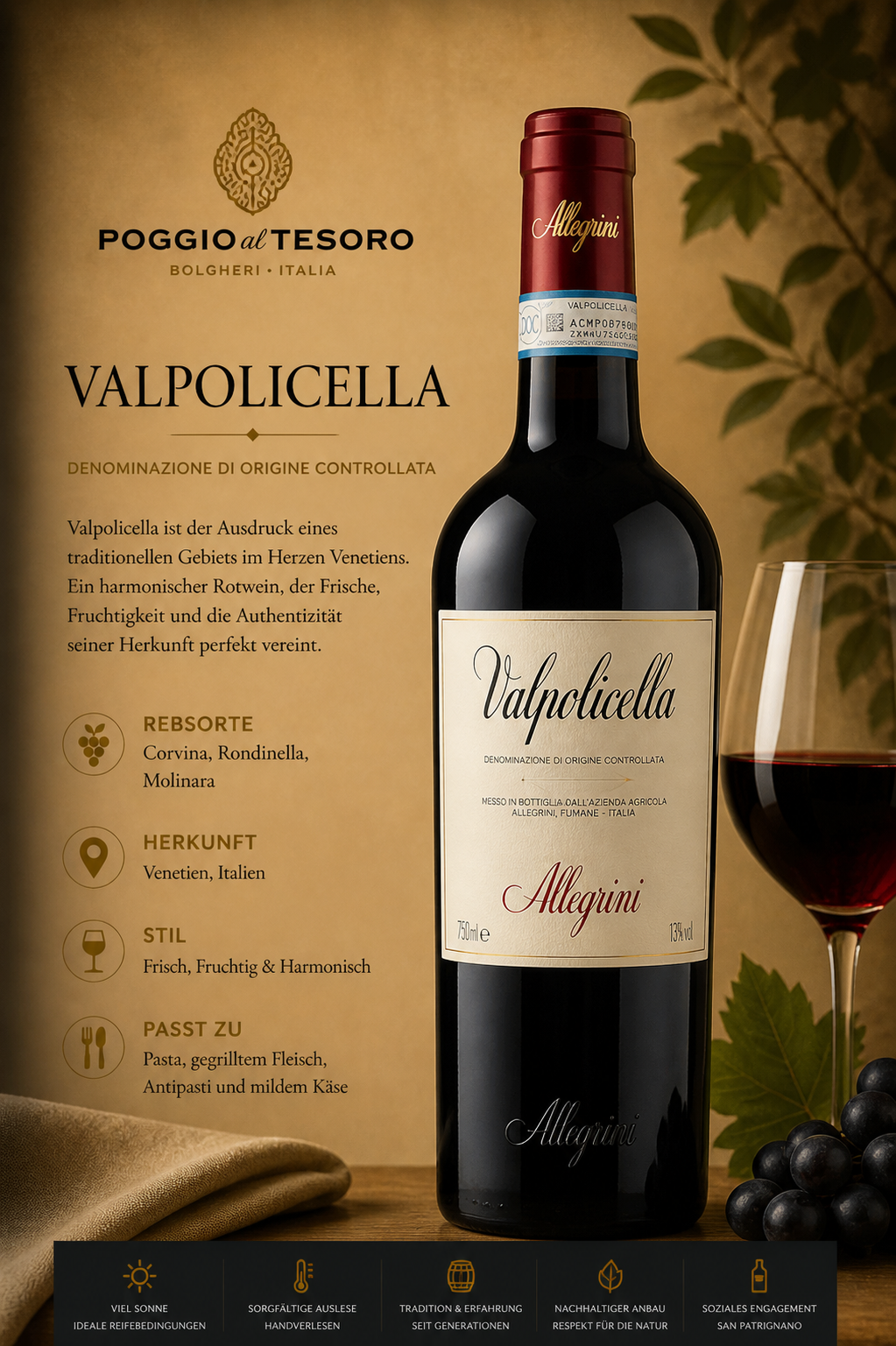 Valpolicella, Rotwein, Italienisch, Flasche, Etikett