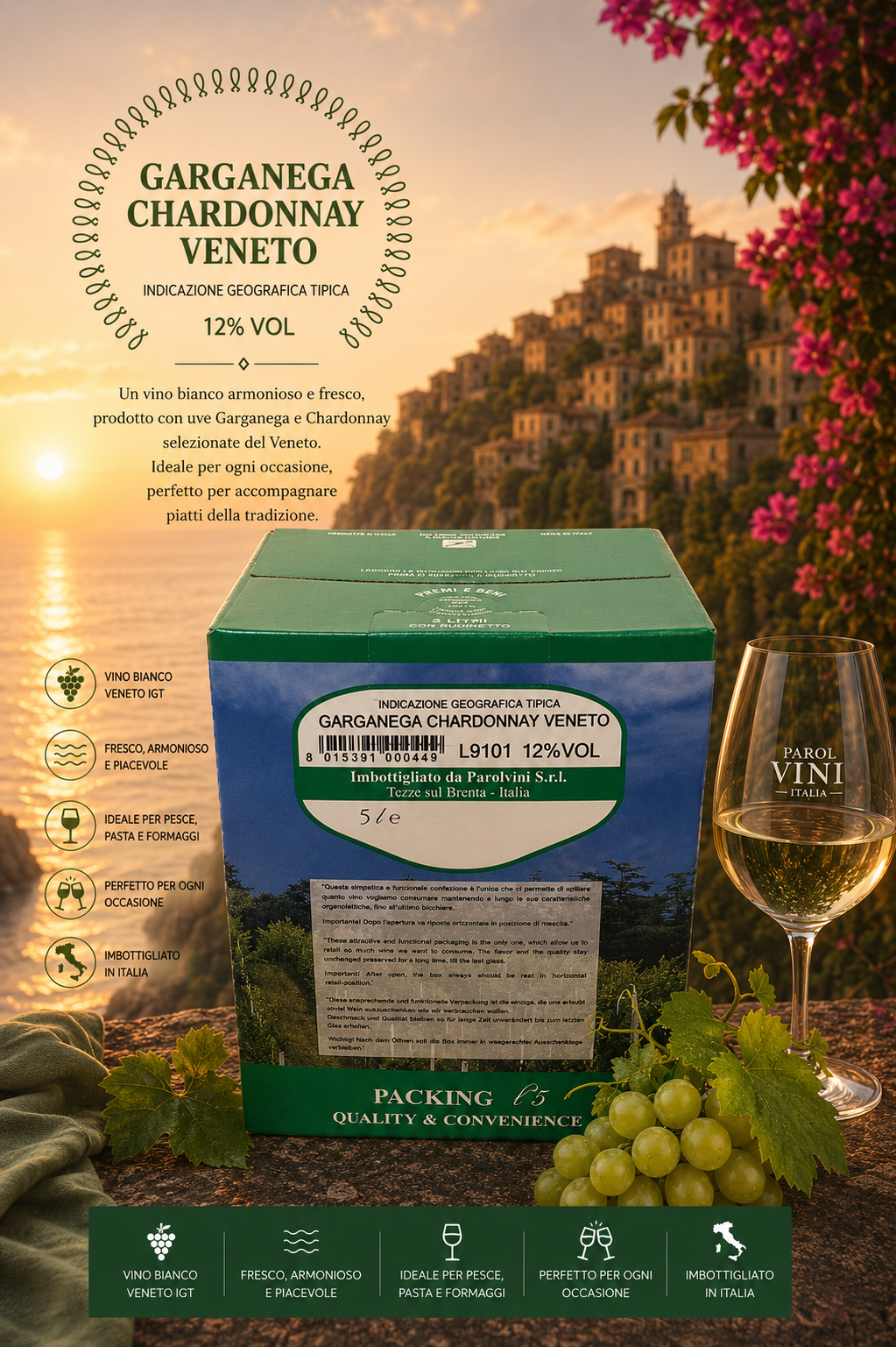 Wein, Garganega, Chardonnay, Veneto, Box