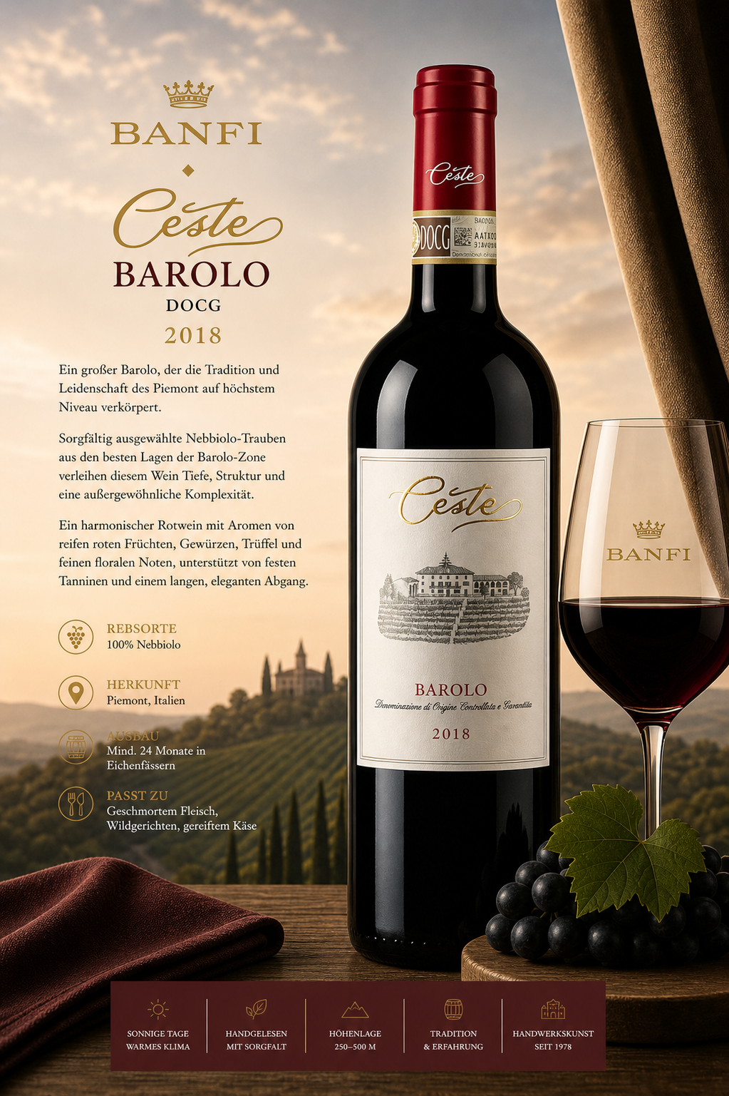 Barolo, Wein, Nebbiolo, Rotwein, Flasche