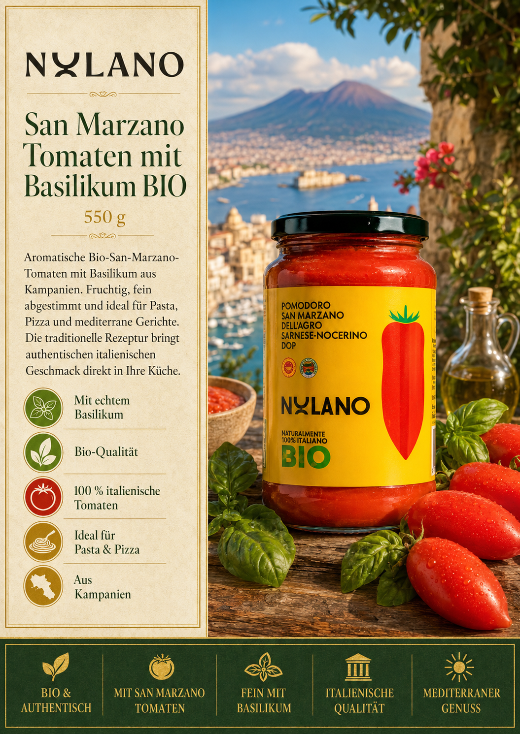 Tomaten, BIO, Pasta, Pizza, Glas jar