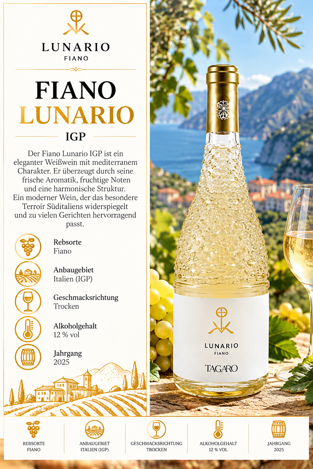 Weißwein, IGP, Italien, 2025, Alkoholgehalt 12%