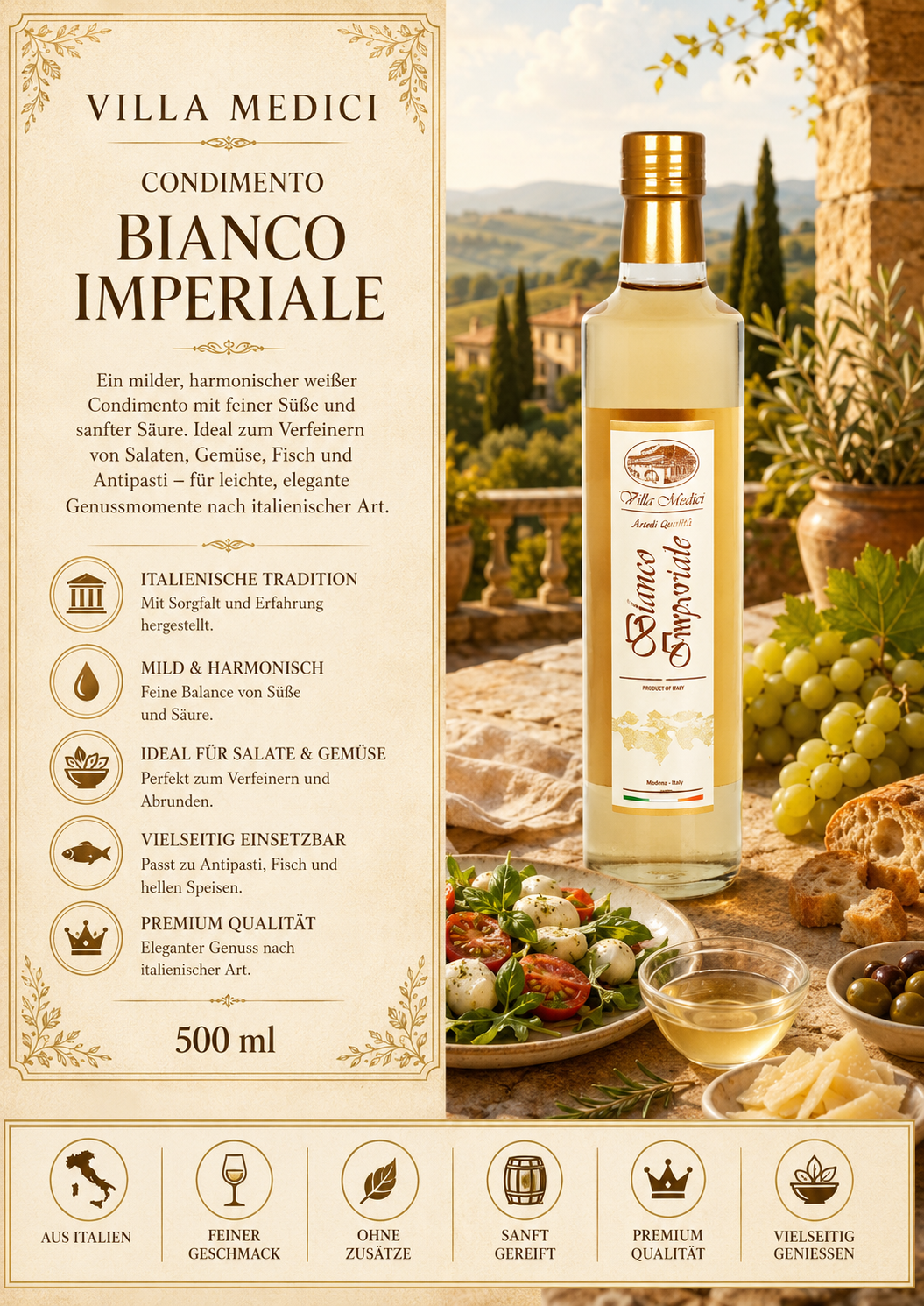 Condimento, Bianco Imperiale, Olio, Tradizione italiana, 500 ml