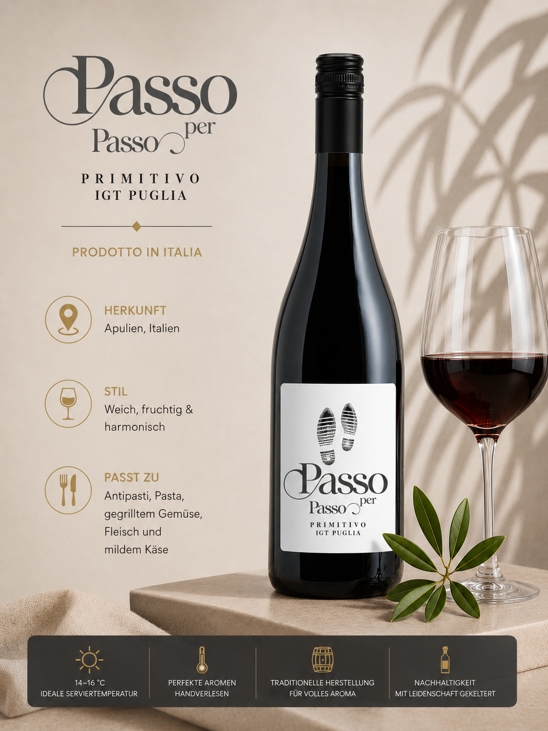 Wein, Rotwein, Glas, Flasche, Italien