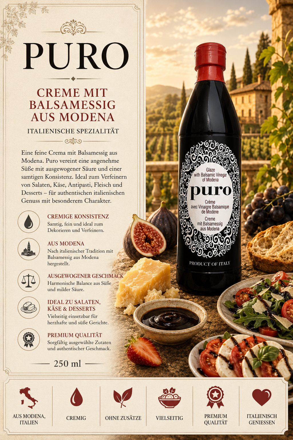 Creme, Balsamessig, Modena, Italienische Spezialität, Essig