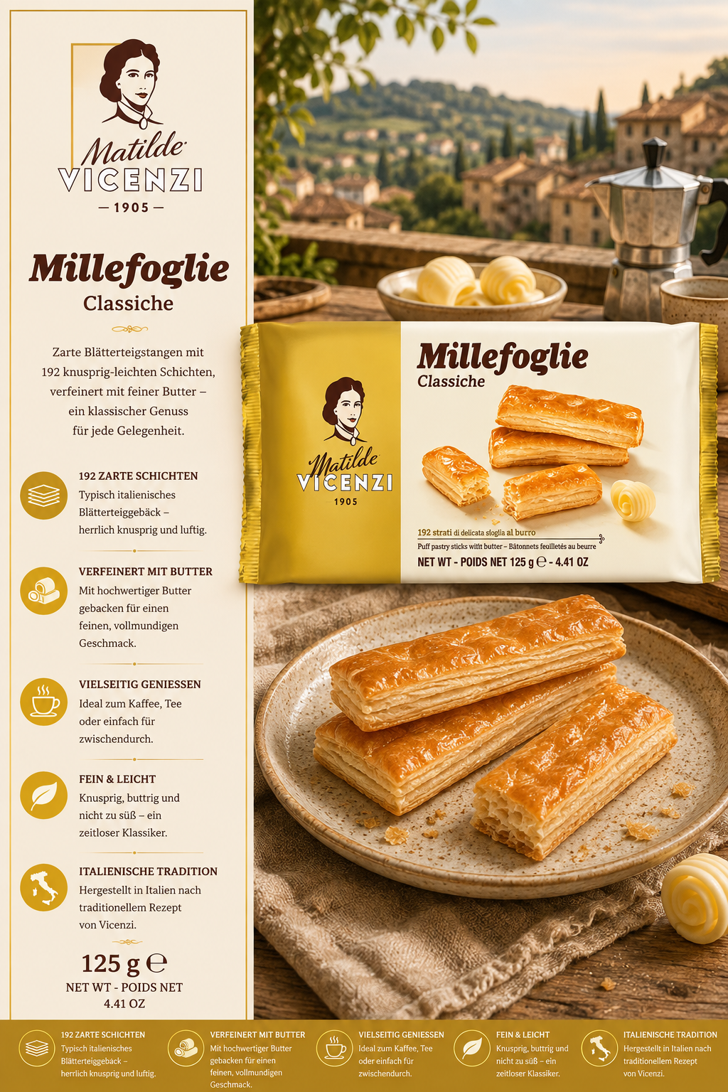 Millefeuille, Blätterteig, Butter, Kuchen, Classic