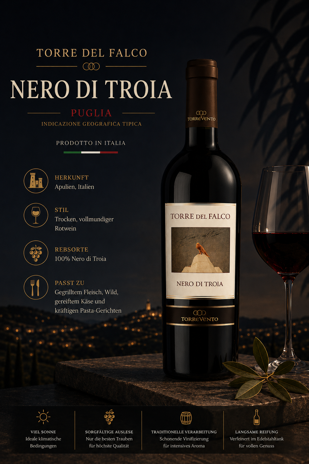 Weißwein?, Rotwein, Nero di Troia, Flasche, Label