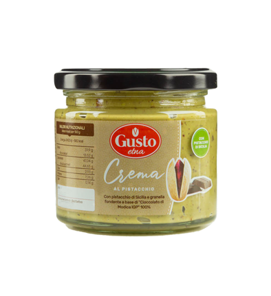 Pistaziencreme mit Granella Fondente Zartbitterschokolade gehack 190g | Gusto Etna