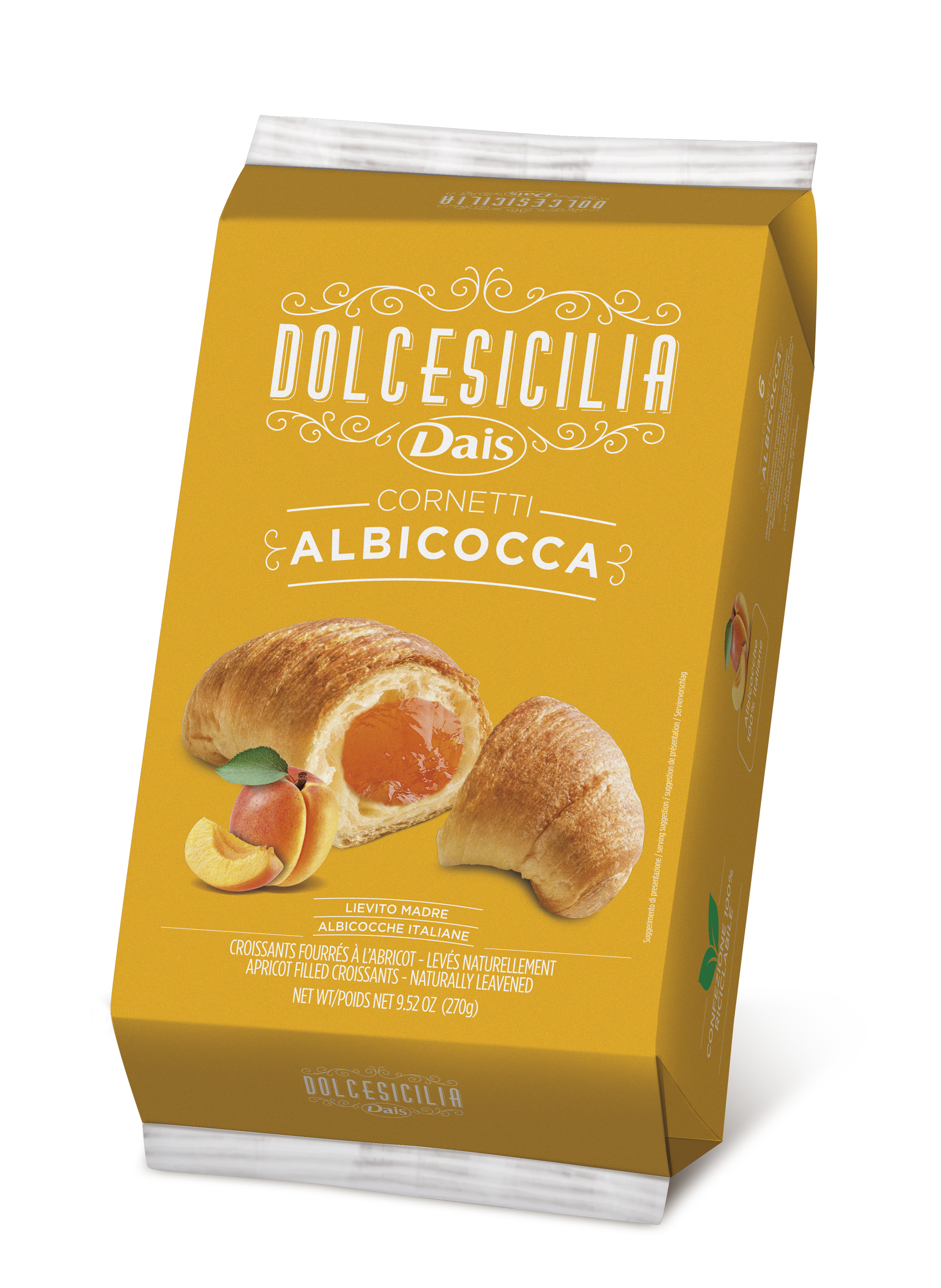  Croissants mit Aprikosenfüllung 6Stk. 270g / Dais   