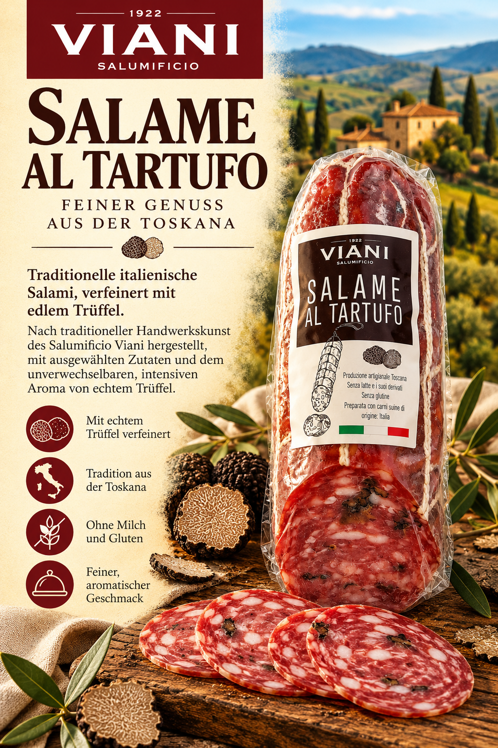 Salame, Salami, Trüffel, Italienische Wurst, Käse?