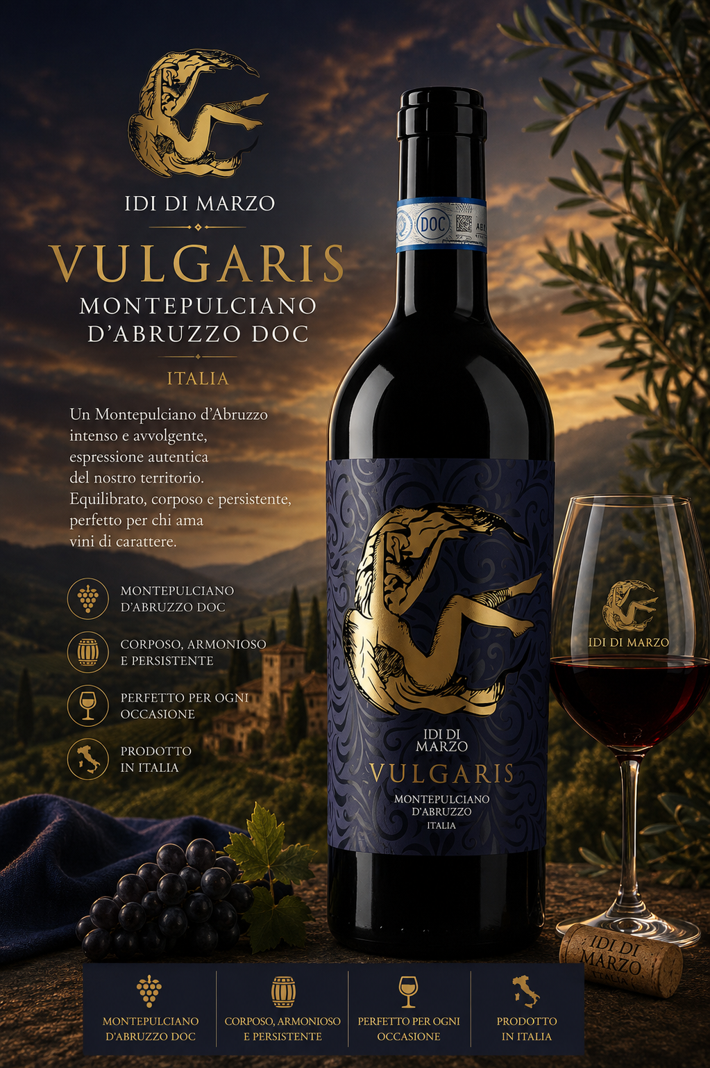 wein, rotwein, flasche, italien, montepulciano