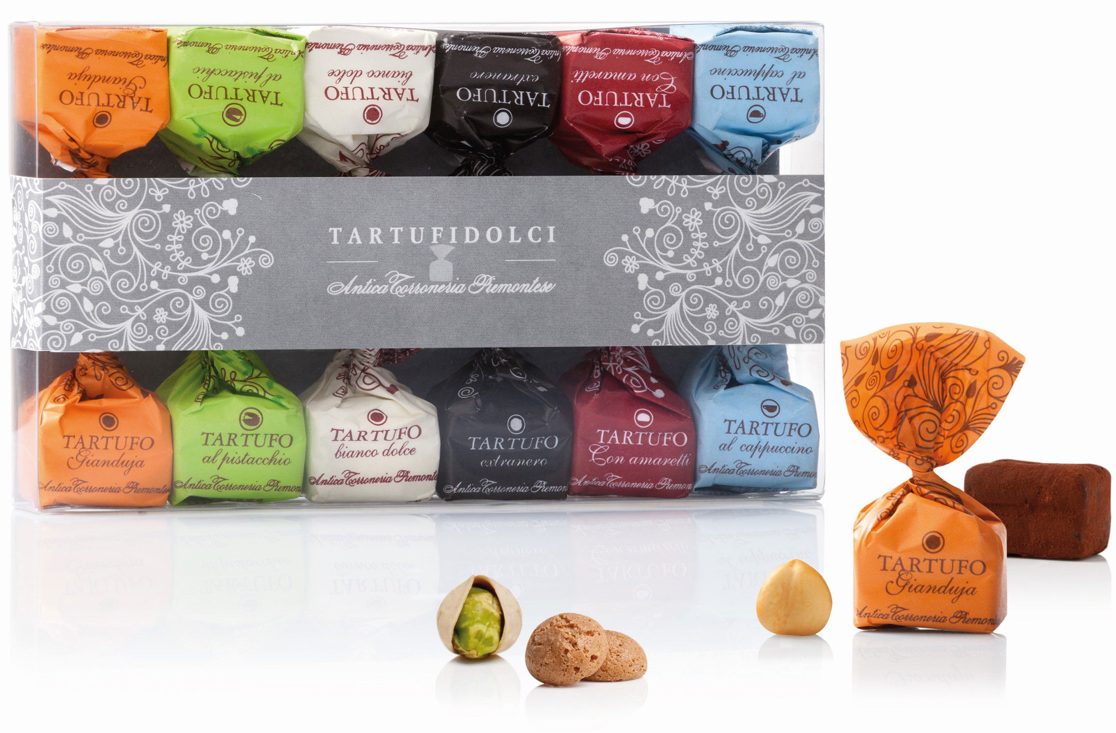 Trüffelpralinen Tartufo Box Dolci mix 165g | Antica Torroneria Piemontese