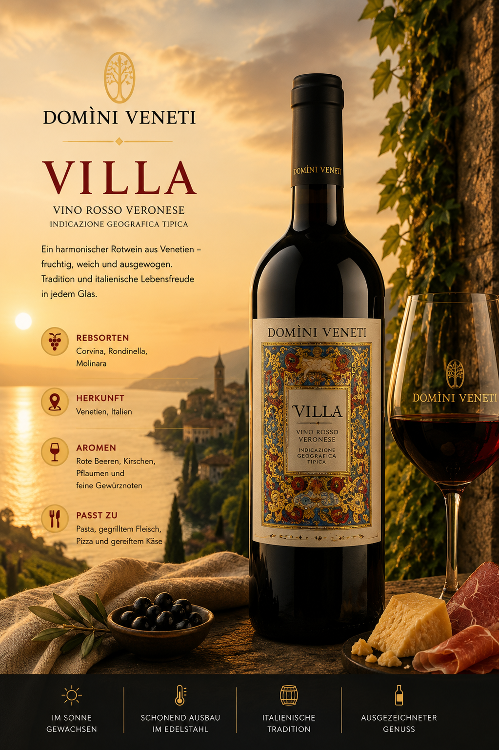 wein, flasche, rotwein, italien, veronese