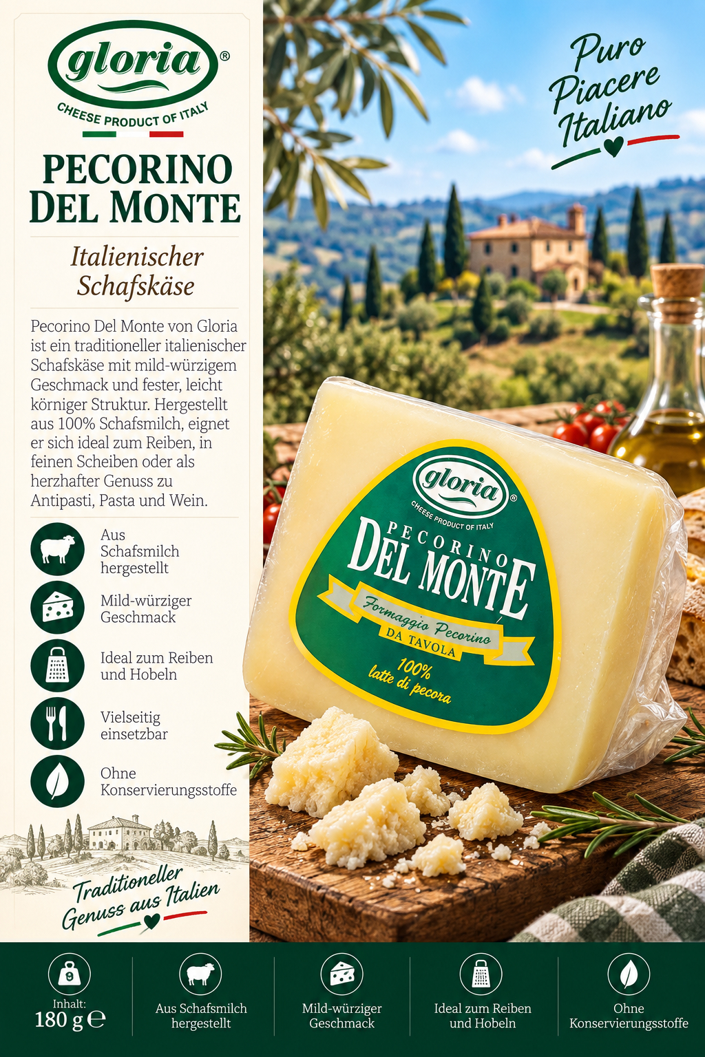 Käse, Pecorino, Monte, Italienischer Käse, Schafsmilch
