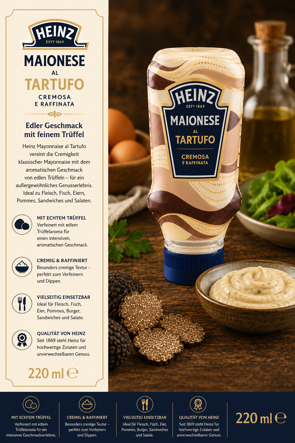 Mayonnaise, Trüffel, Tartufo, Cremig, Raffinierter Geschmack