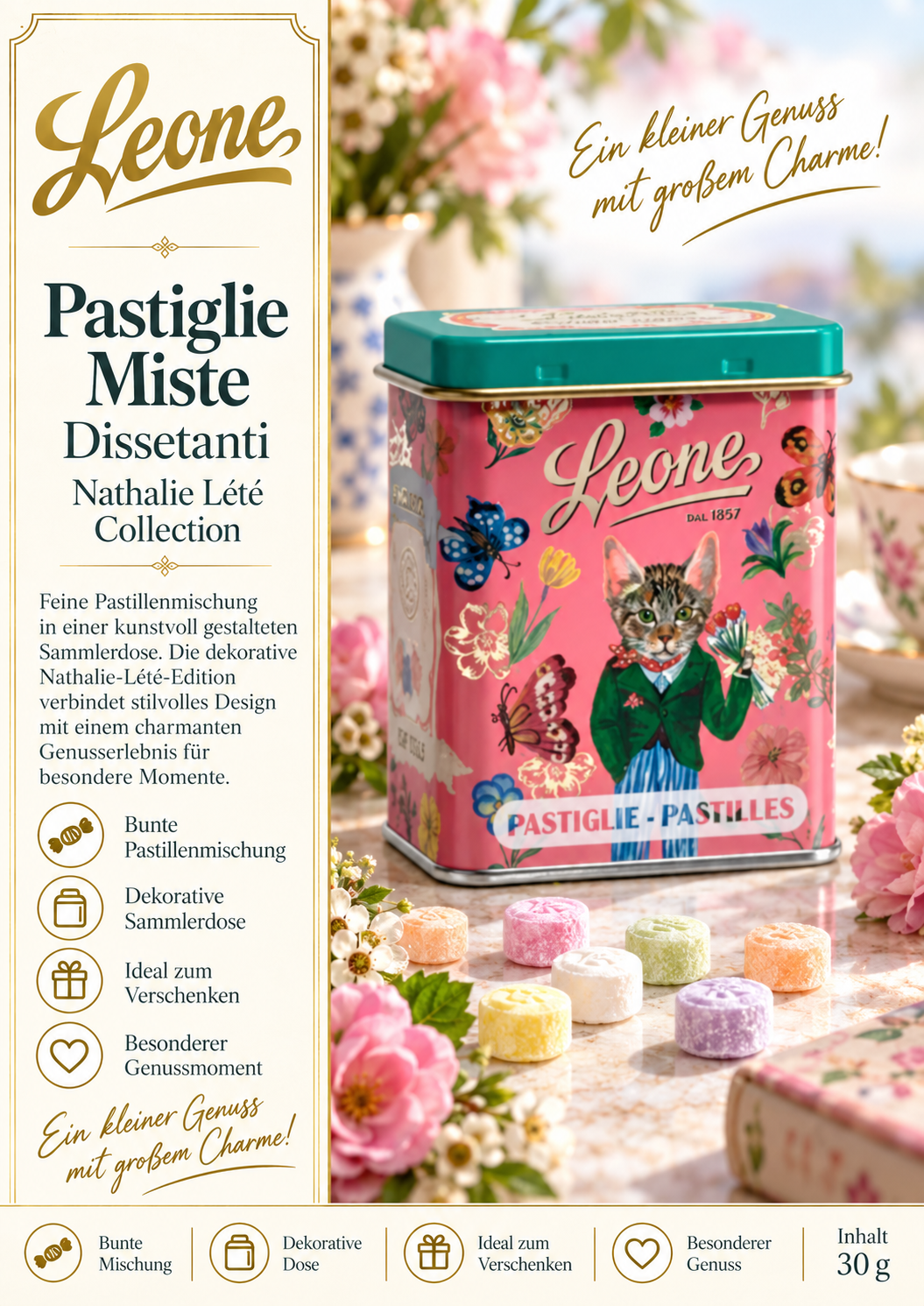 Pastille, Mischung, Pastilles, Dosen, Blumenmuster