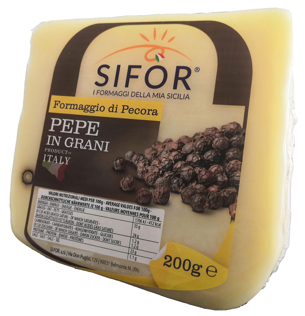 Schafskäse mit schwarzem Pfeffer aus Sizilien  200g | Sifor
