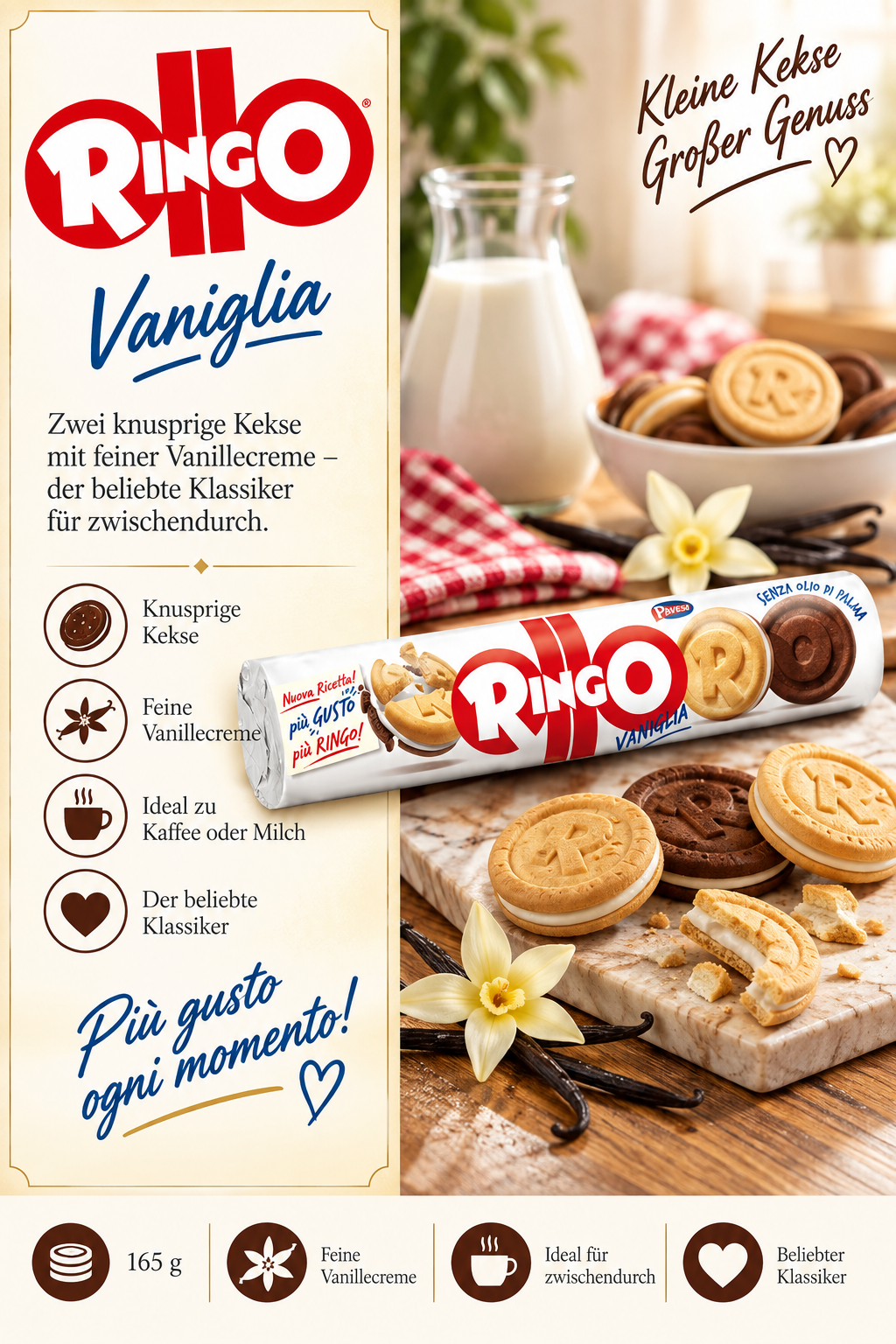 Keks, Vanille, Keksrolle, Milchkaffee, Klassiker