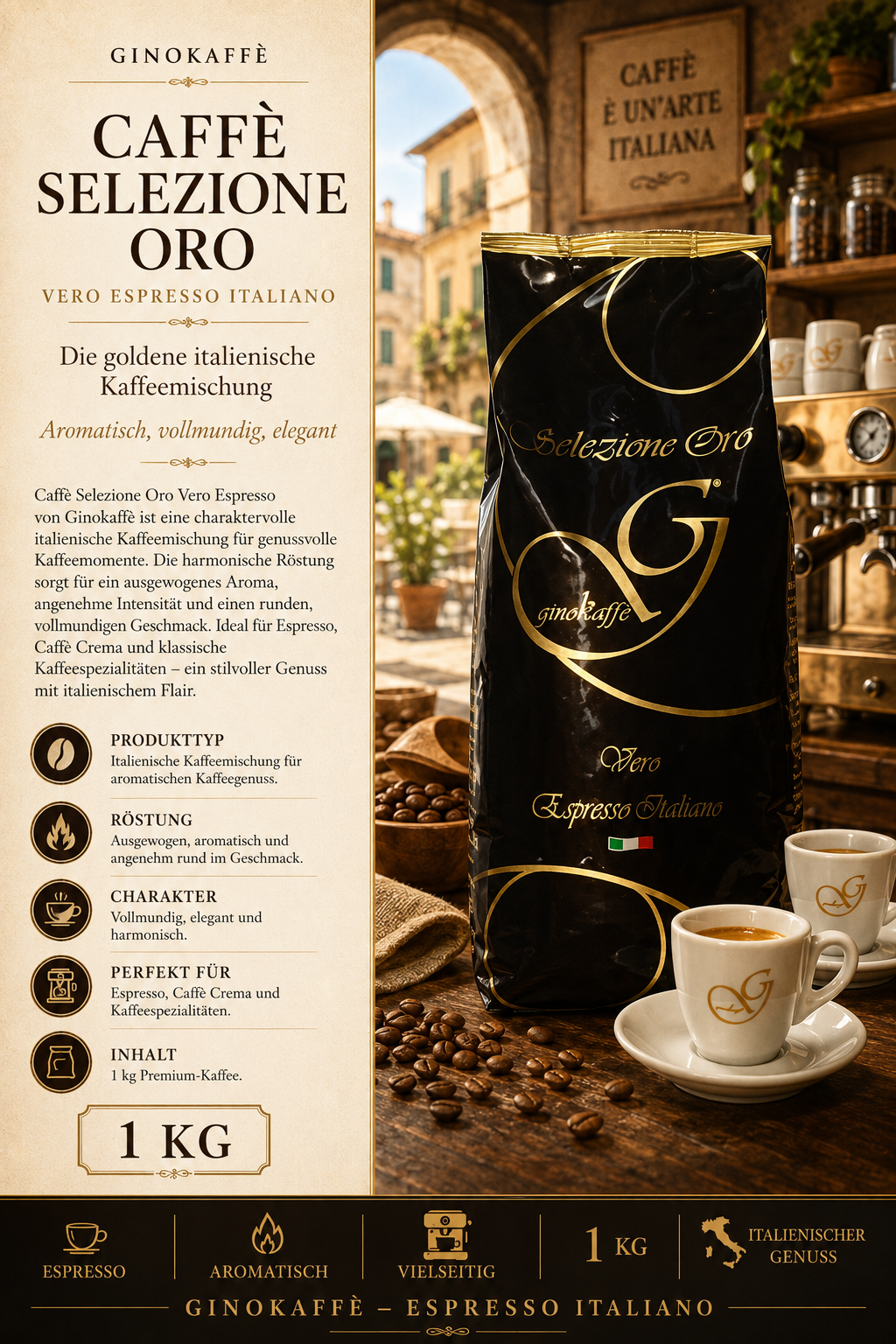 Kaffee, Kaffee Bohnen, Espresso, Italienisch, 1 kg