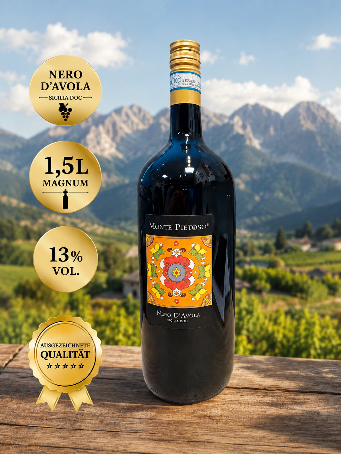 Wein, Rotwein, Flasche, 1,5L, Nero d'Avola