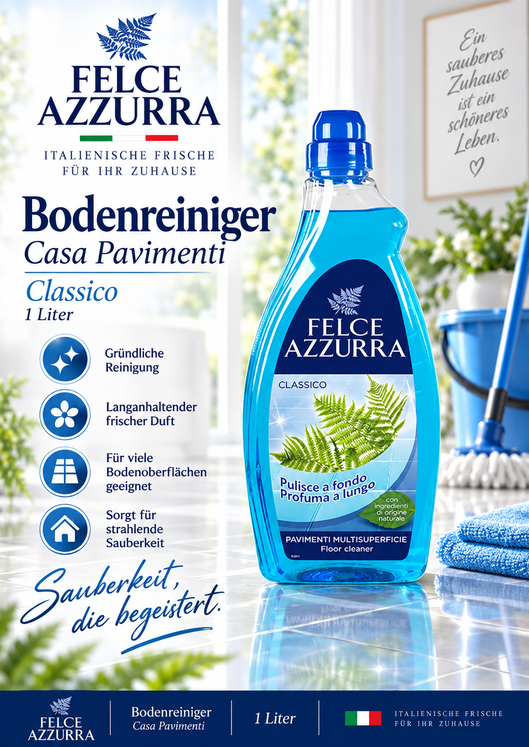 Bodenreiniger, Classico, Putzmittel, 1 Liter, Frankreich