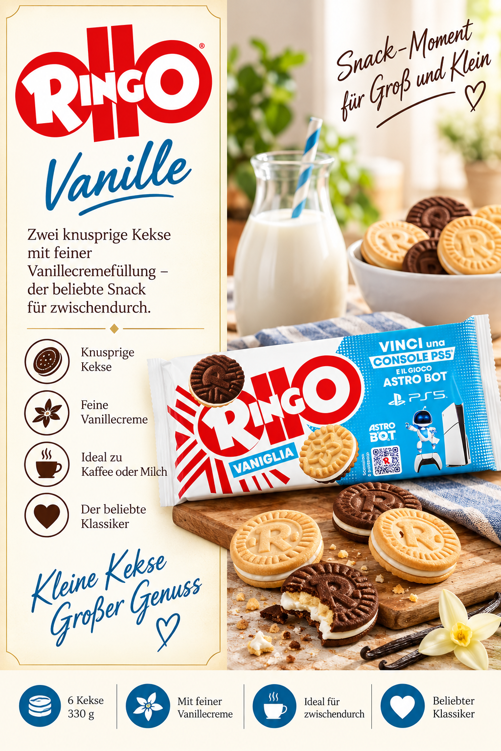 Kekse, Vanille, Milch, Schokolade, Snack