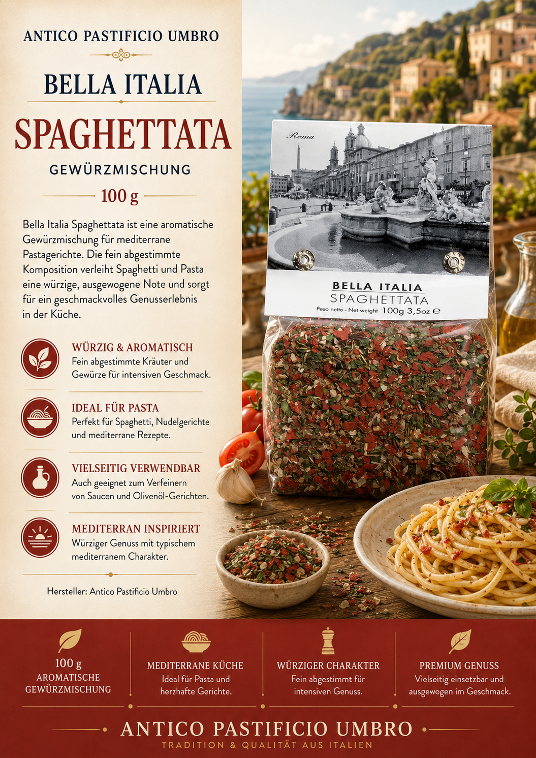 Spaghetti, Gewürzmischung, Italienisch, Pasta-Gewürz, Mediterranes