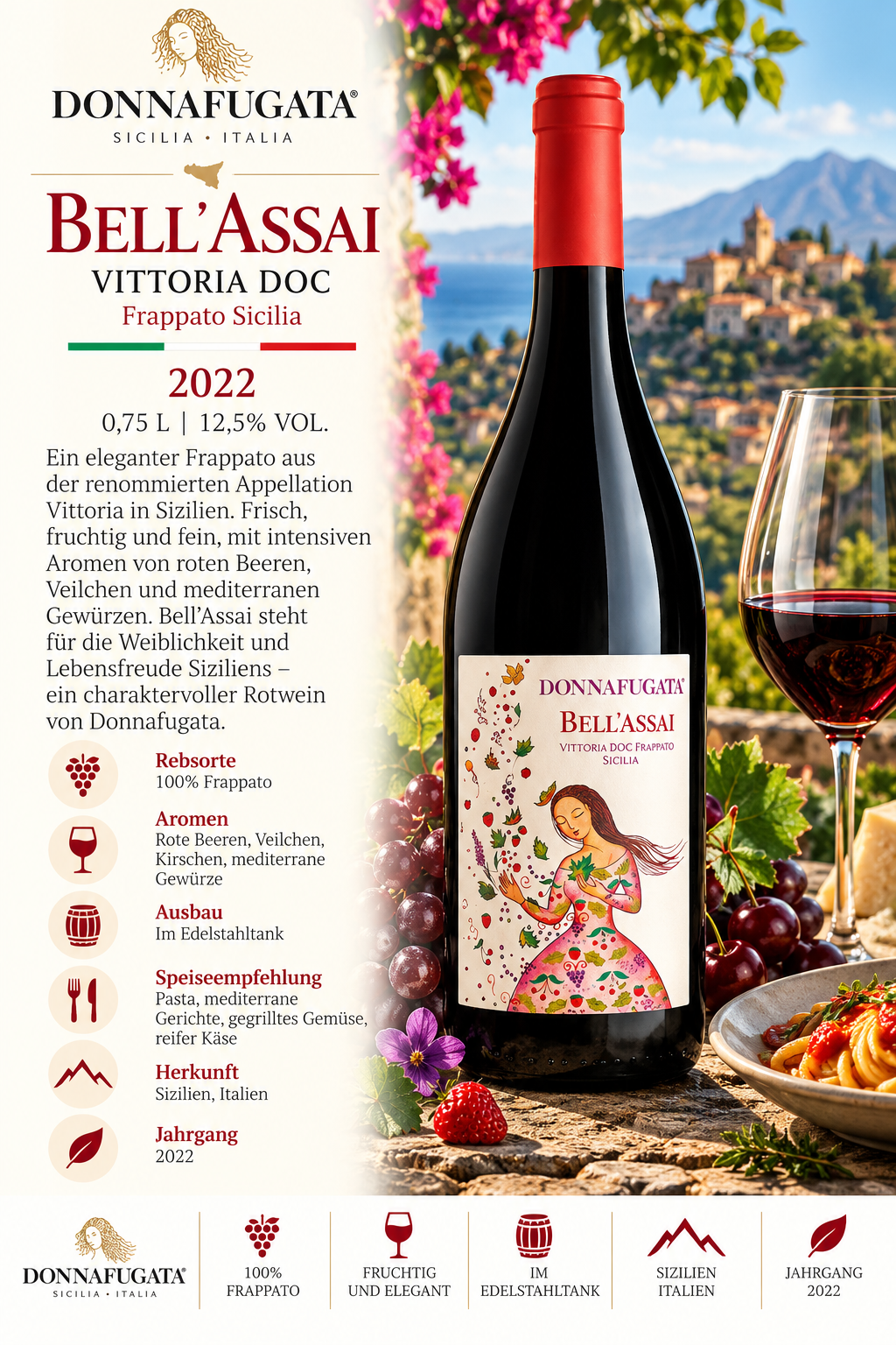 wein, frappato, flasche, sicilia, italia