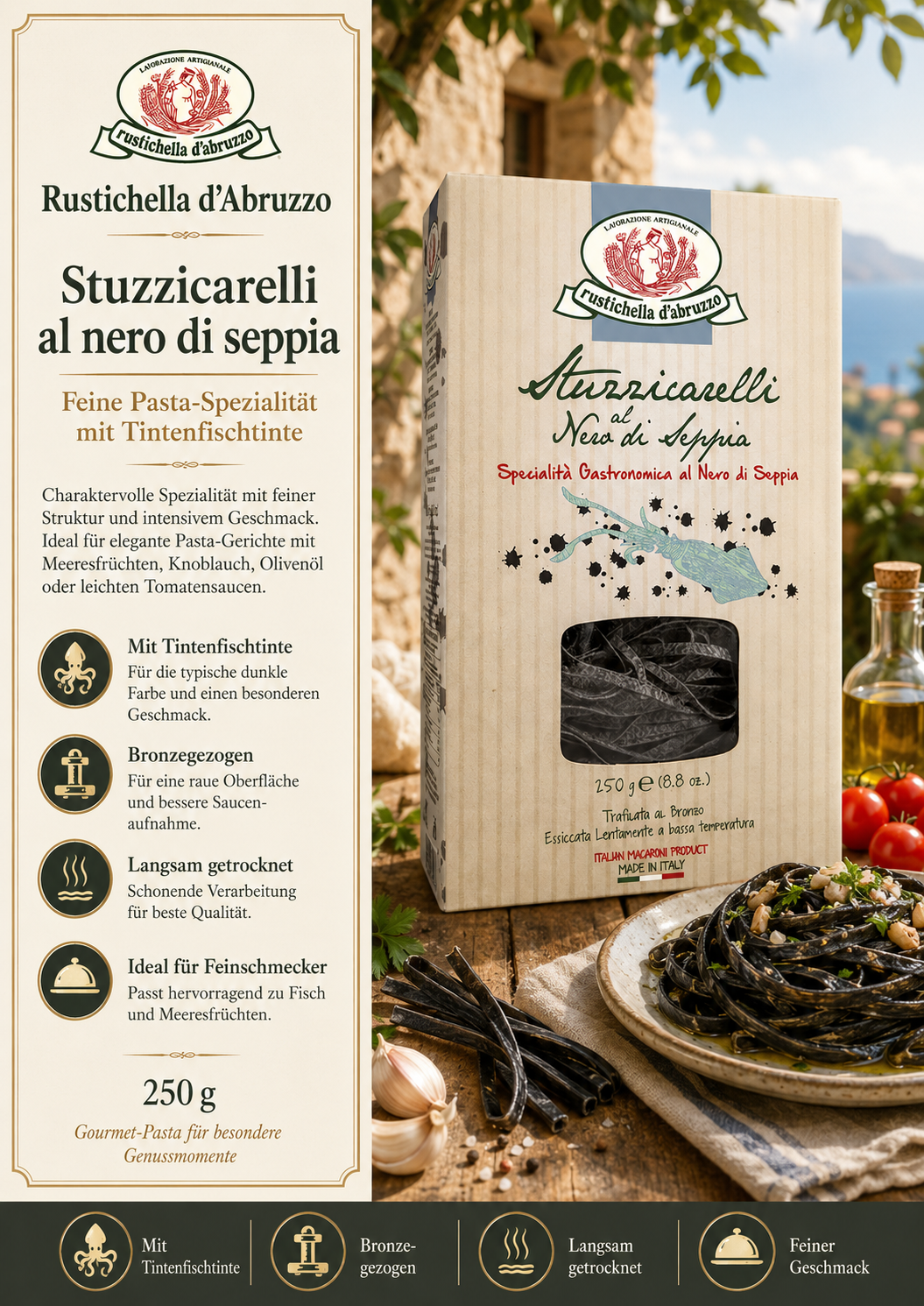 Pasta, Schwarz, Strozzicini?, Nera di Seppia, Tintenfischtinte