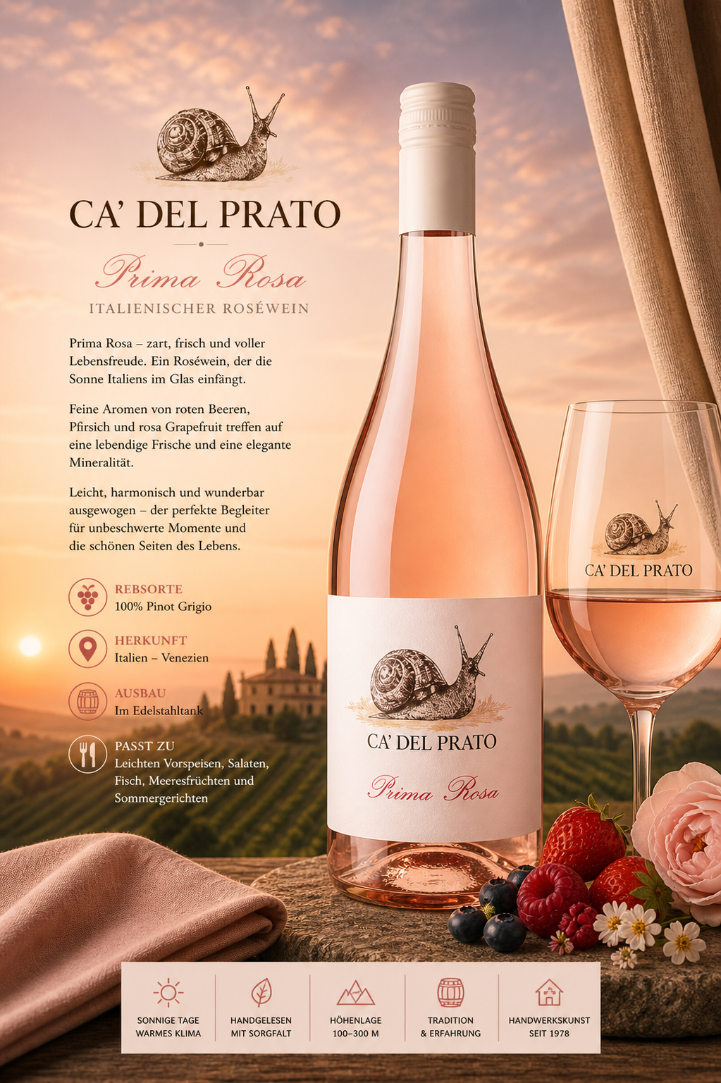 rosé, Wein, Flasche, Glas, Rosenoptik