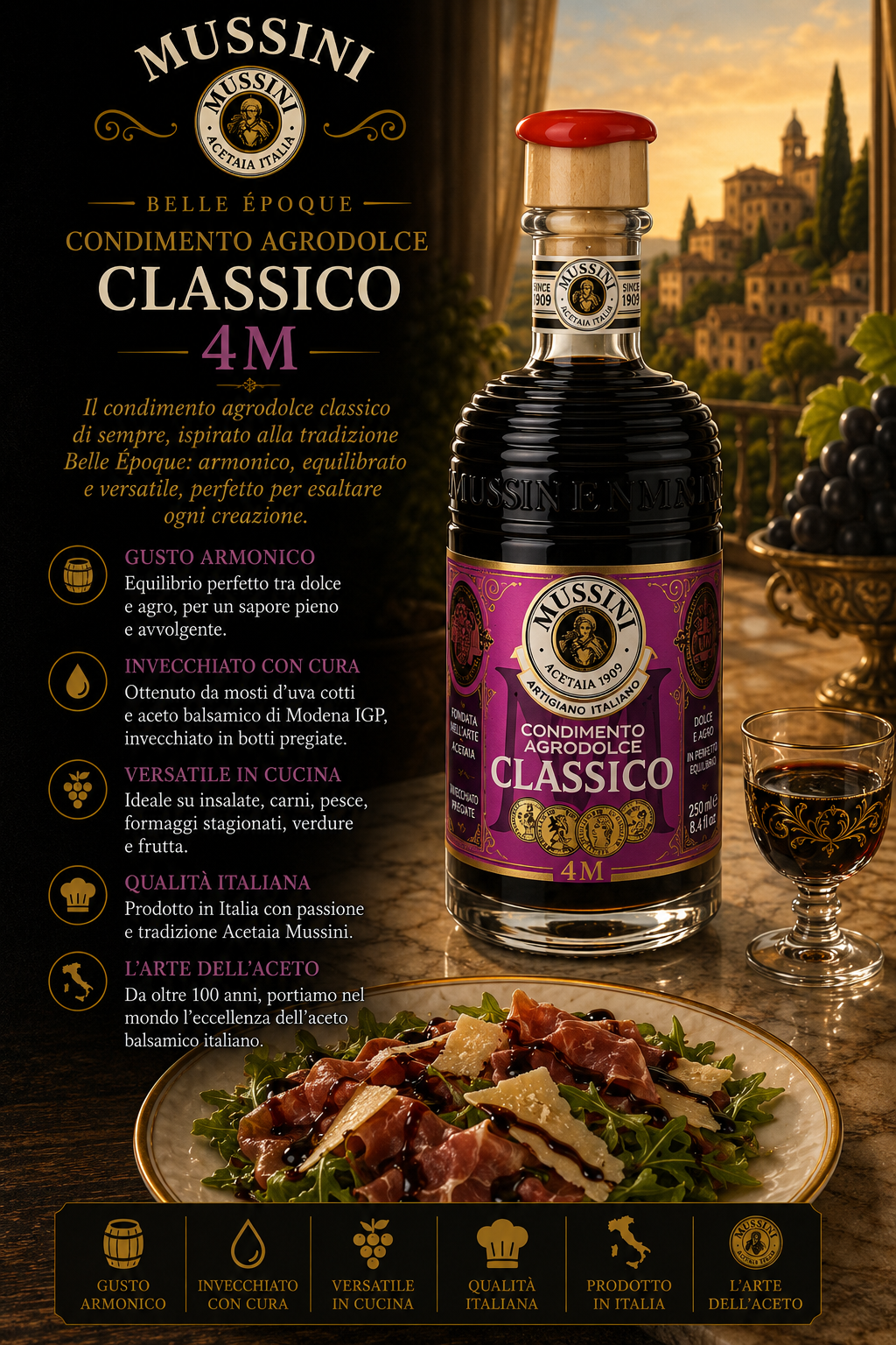 Kondiment, Aceto Balsamico, Korkverschluss, Flasche, Italienische Kulinarik