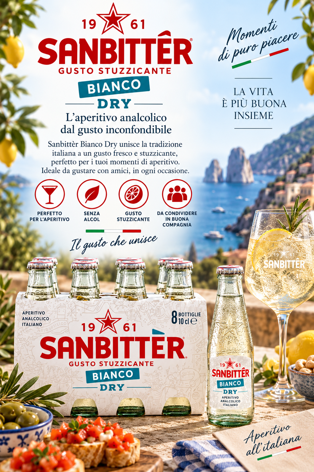 Flasche, Bier, Italienisches Aperitif, Sambittér, Bianco Dry