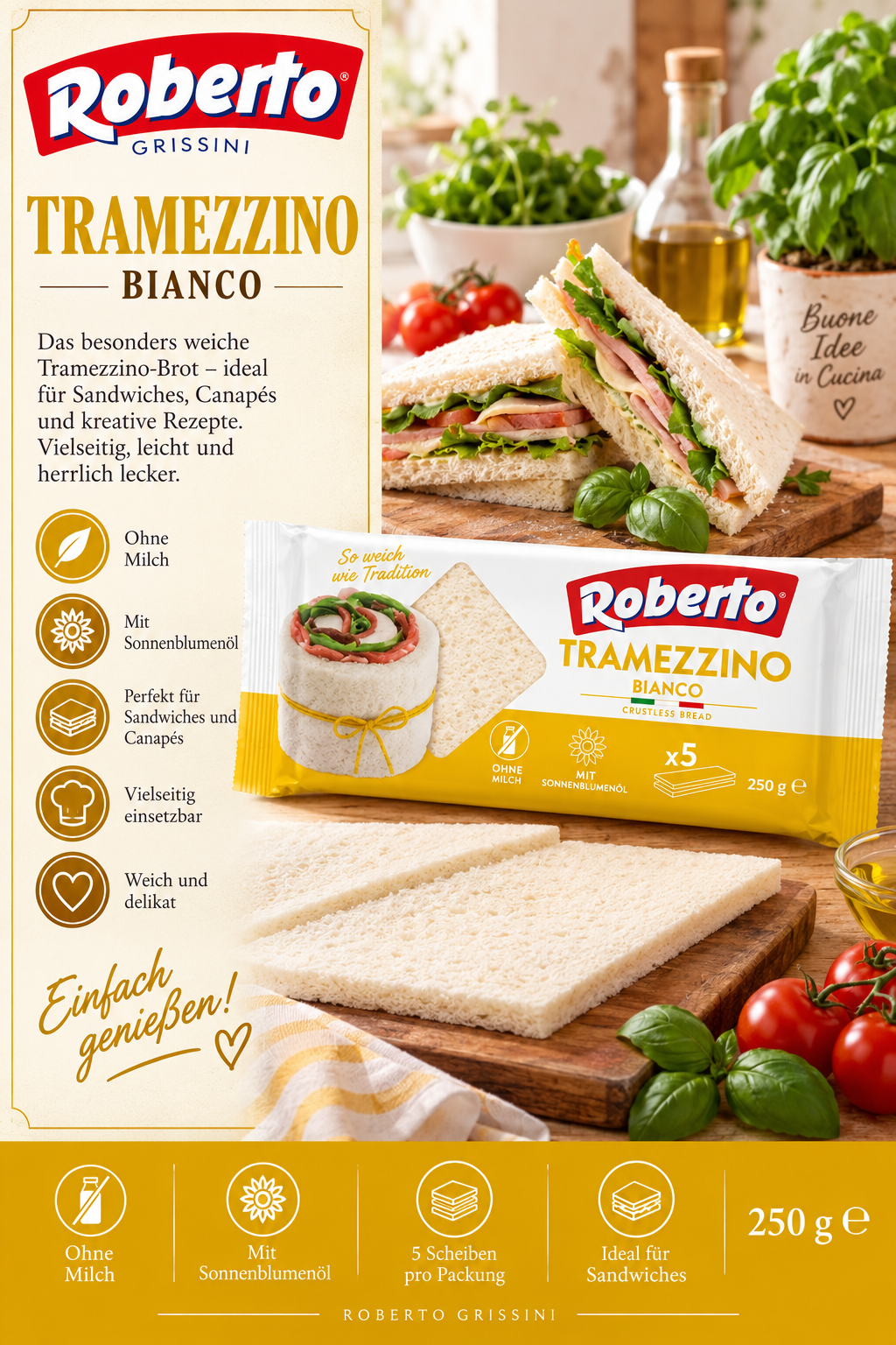 Brot, Sandwichbrot, Tramezzino, Bianco, Crustless bread