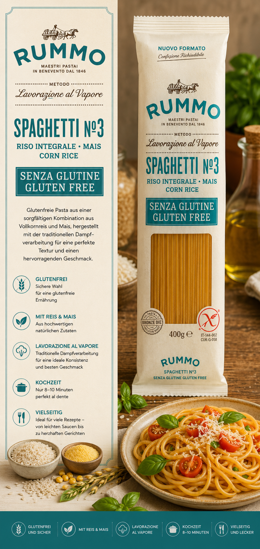 Spaghetti, Glutenfrei, Reisvollkorn, Mais, Nr. 3