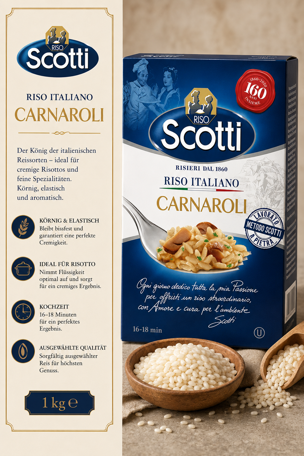Reis, Riso, Carnaroli, Risotto, 1 kg