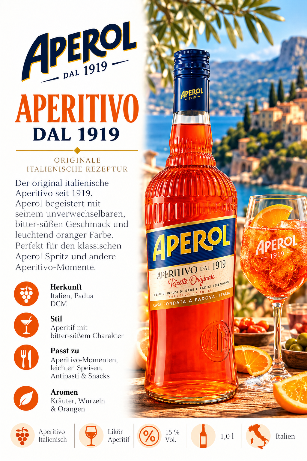 Aperol  1 Liter  15% | DCM