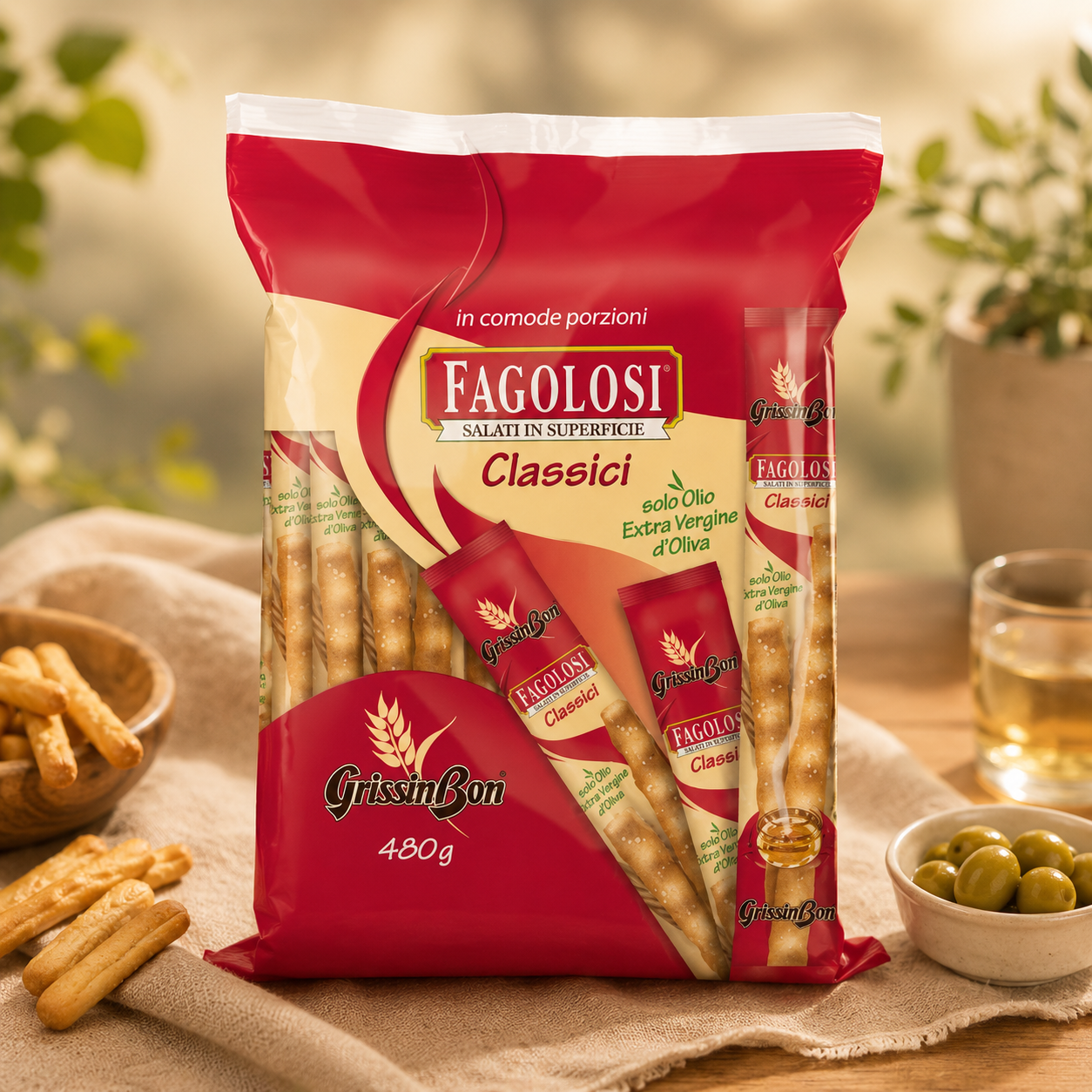 Snack, Brotstangen, Olivenöl, GrissinBon, Classic