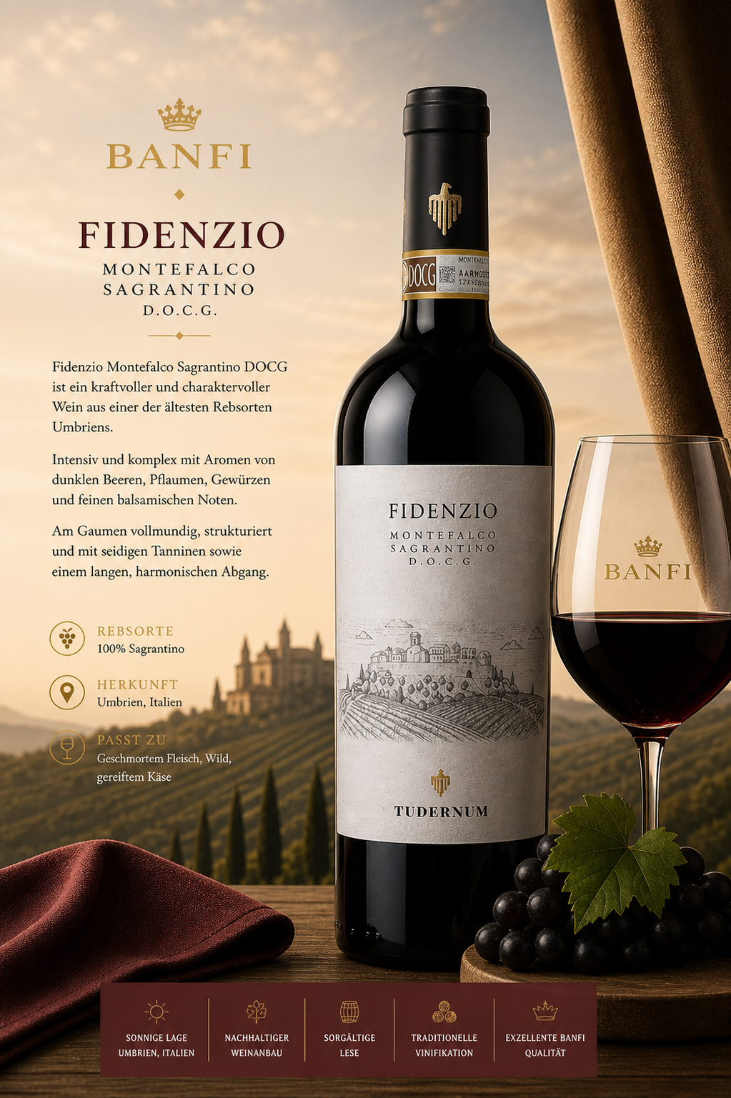 Rotwein, Weinflasche, Etikett, Glas Rotwein, Italienischer Wein